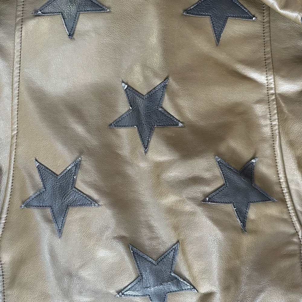 Star-Patterned Faux Leather Jacket - Picture 4 of 8